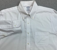 Brooks Brothers Shirt Mens 16 - 35 Striped Regent 100 Supima Cotton Button Down