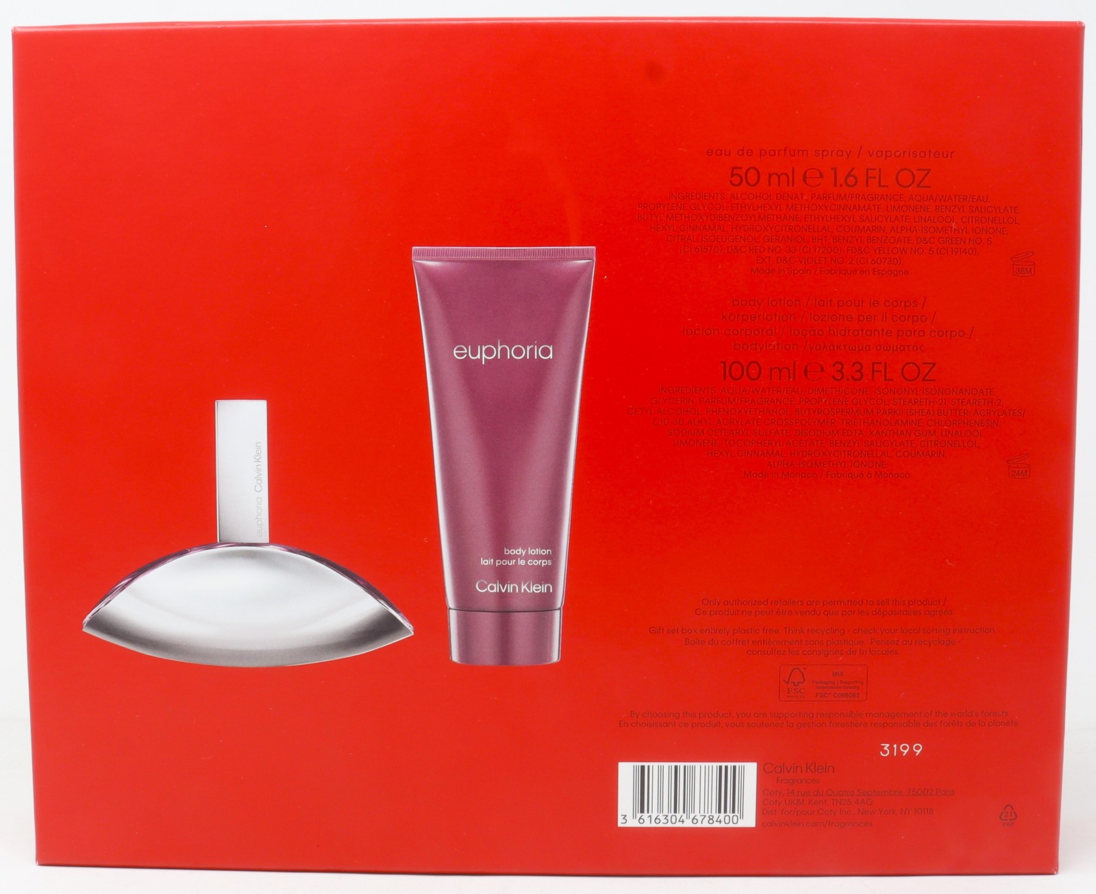 Calvin Klein Euphoria 2pc Gift Set For Women50ml EDP + 100ml Body Lotion