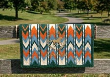 ranch saddle pad White Orange Green 34×38 and Other Sizes