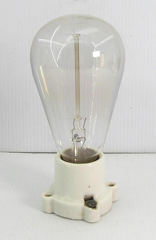 ANTIQUE EDISON LIGHT BULB IN PORCELAIN E26 E27 SCREW BASE SOCKET RECEPTACLE-4