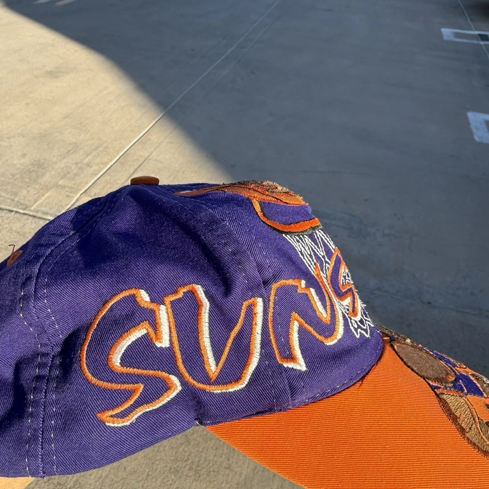 Gorra de baloncesto vintage de sarga Dunk para jugador de los Phoenix Suns de la NBA de la década de 1990 Foto 2 de 4