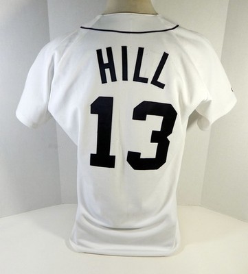 1995 Detroit Tigers Hill #13 Spiel Gebraucht Weiß Trikot Name & Zahl Changed 132