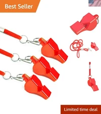 Professional Pealess Whistle Set with Lanyards - Vital for Emergencies & Sports