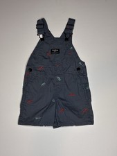 Oshkosh B'gosh Kids Overalls Dino Dinosaur T-rex Triceratops Size 18 Months