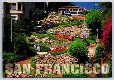Lombard Street Flowers in Bloom Postcard San Francisco California USA Unposted