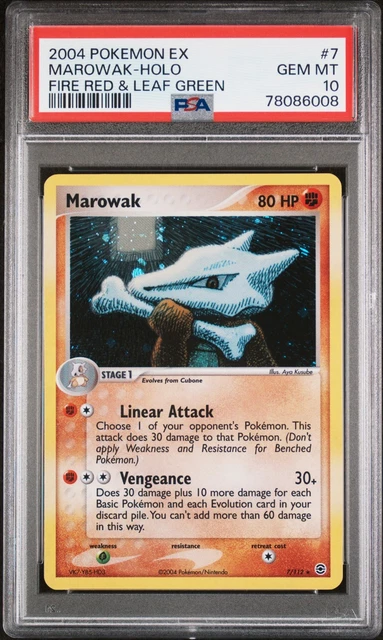2004 POKEMON EX MAROWAK FIRE RED & LEAF GREEN #7 HOLO PSA 10 GEM MINT