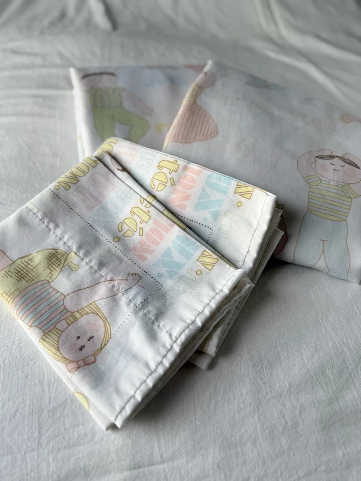 VTG Sprindmaid Double Sheet Set Full/Fitted 2 Cases Ballet Boys Girls Pastels - Image 2 of 4