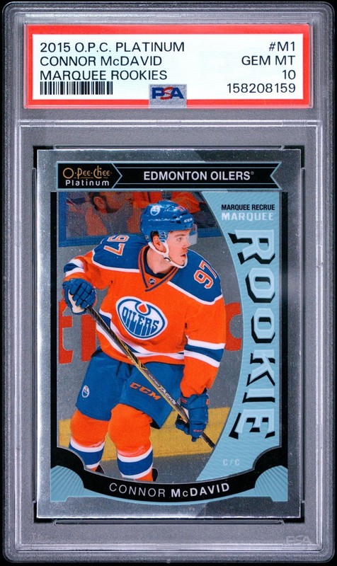 2015 O-Pee-Chee Platinum Connor McDavid M1 Marquee Rookies (RC) PSA 10