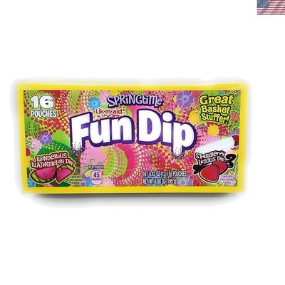 Springtime Fun Dip Multi-Pack 16ct - Strawberry & Watermelon Delight for Easter