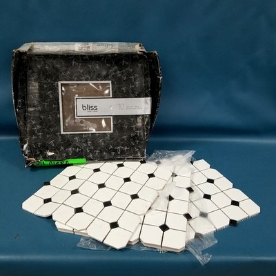 4 Sheets ONLY Octagon + Dot Tile Sheets 11.75'' Square Ceramic Matte For Crafts