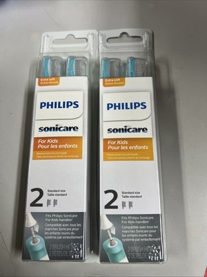 Philips Sonicare For Kids HX6042/94 Replacement Toothbrush Heads 2PK Lot Of 2