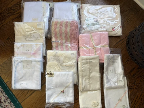 Lot of 14 NEW Receiving Snuggle Infant Blankets - Little Darlings, etc.