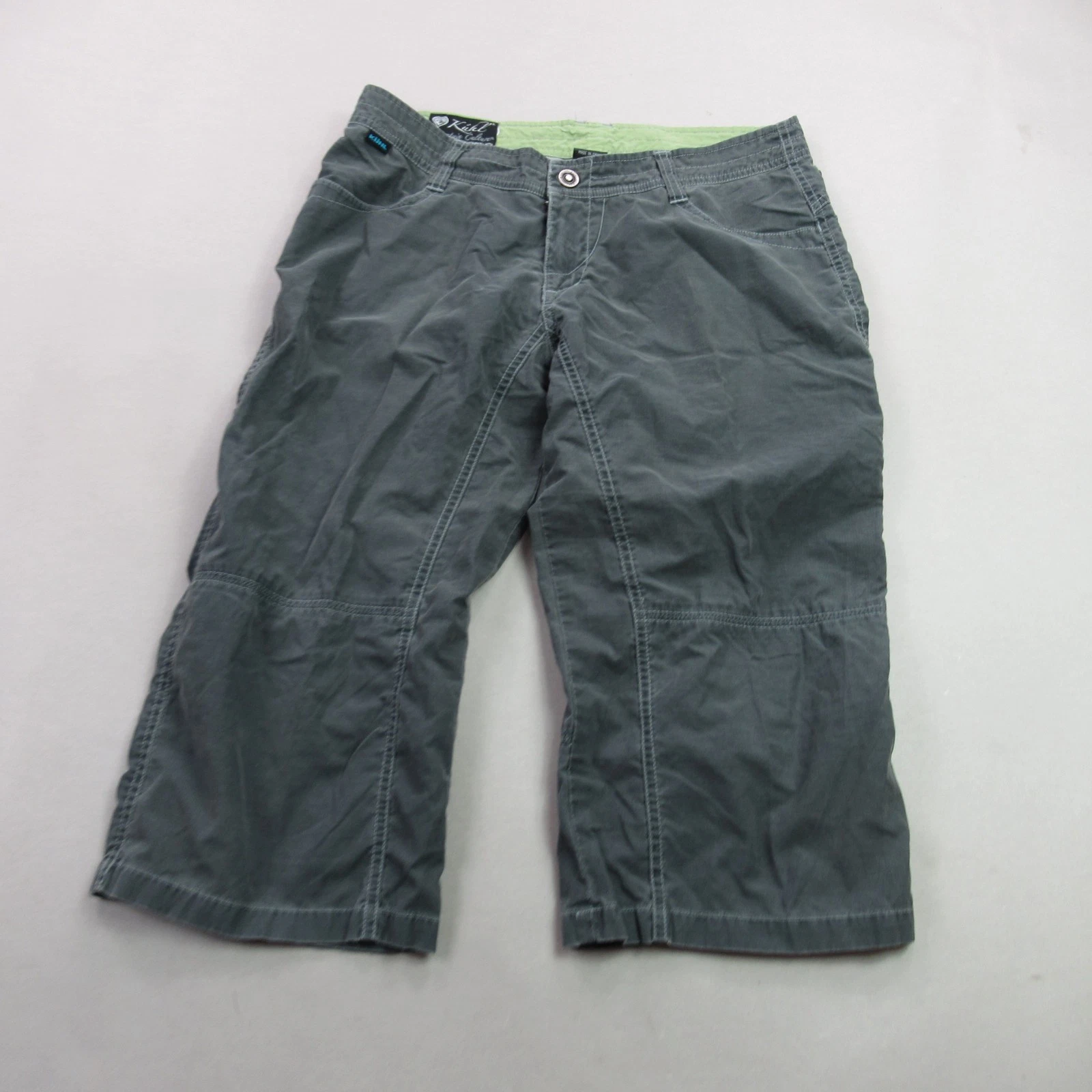 Kuhl Pants Womens 8 Straight Leg Casual Stretch Pockets Gray Capri Short