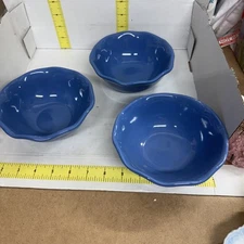 3 Village Collection by Park Designs Soup Cereal Bowls Blue NEW with Tags