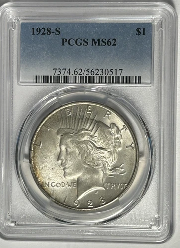 1928 S PEACE DOLLAR PCGS MS 62
