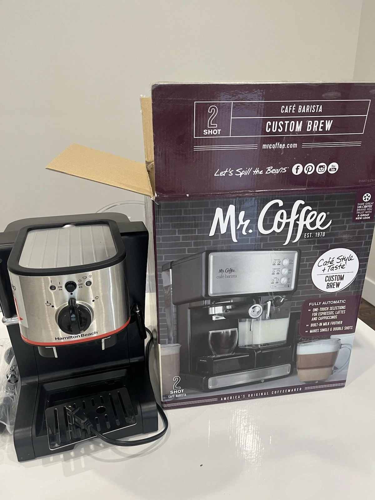 Mr. Coffee BVMC-ECMP1000-RB Café Barista Espresso/Cappuccino Maker Read Open Box
