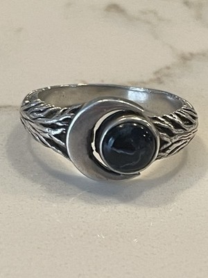 Etah Love Blue  black Moon Ring Size 10.5 sterling 925 Gothic brand