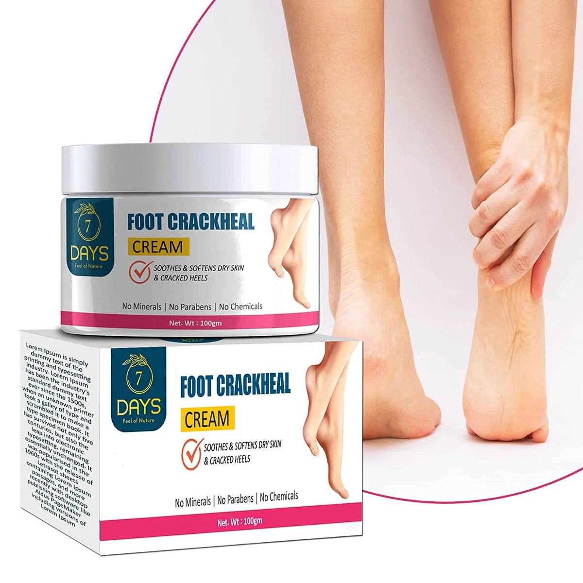 7 Days Foot Heel Crack Remover Cream Dry & Cracked Heel, Soothes Sore 100 gm