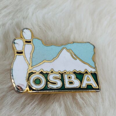 Vtg Womens Bowling Association WBA Pin - OSBA Oregon Snowy Mountain