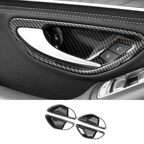 4x For Benz C-Class C300 C43 2015-21 Carbon Fiber Inner Door Bowl Cup Cover Trim - Bild 7 von 11