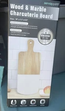 Servappettite Wood And Marble , Charcuterie Cutting Board 18x7x.5”. New In Box