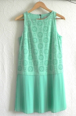 Loft Dress Sleeveless Drop Waist Light Green Plated Skirt Relaxed Fit Size 4 | eBay Loft Dress Sleeveless Drop Waist Light Green Plated Skirt Relaxed Fit Size 4 | eBay