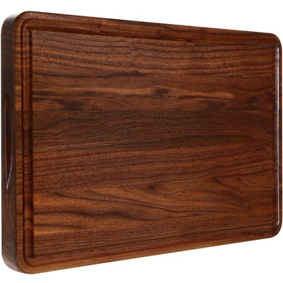 AZRHOM Large Walnut Wood Cutting Board for Kitchen 17x11 (Gift Box) with Juic...