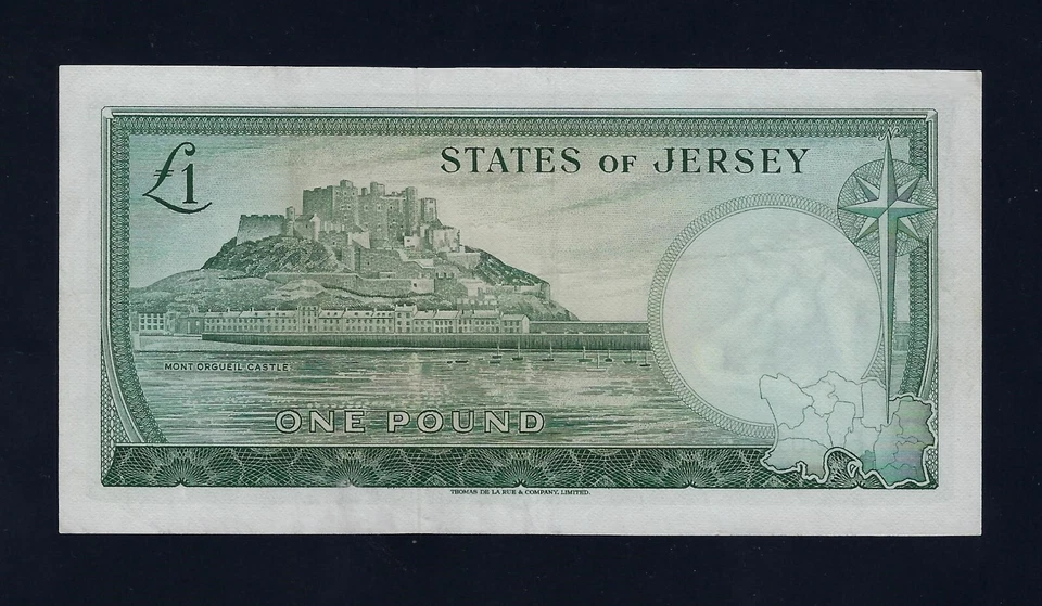 Jersey 1 Pound 1963 P-8 XF-AUNC LOW SERIAL NUMBER UK Great Britain ENGLAND - Image 2 of 2
