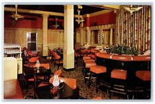 Providence Rhode Island Postcard Mirror Lounge Dreyfus Hotel Interior View c1960