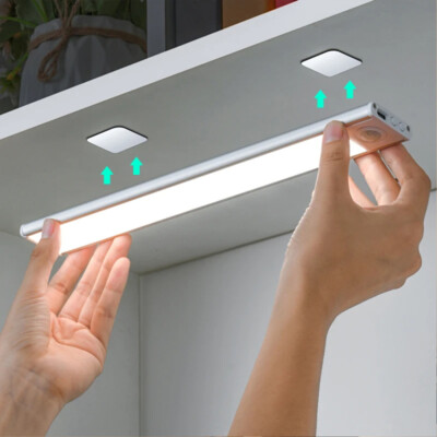 LED Unterbauleuchte Akku Schranklicht Wiederaufladbare Bewegungsmelder USB 20cm