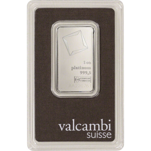 1 oz Platinum Bar - Valcambi Suisse - 999.5 Fine in Sealed Assay - Picture 1 of 4