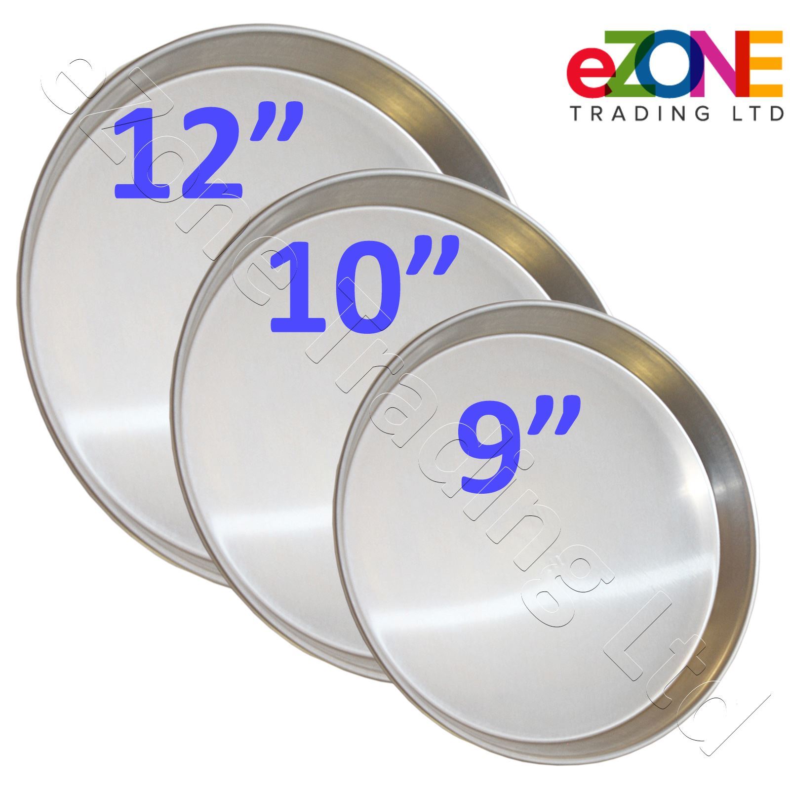 Aluminium Deep Pizza Pan Baking Tray Dish 91012”, Rim 1.5” Commercial