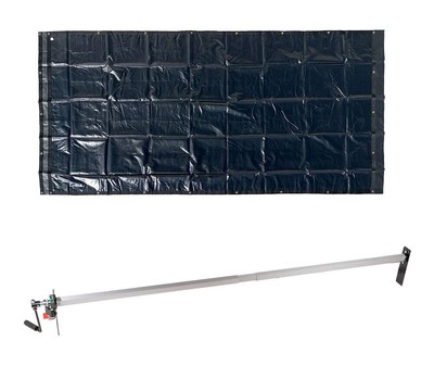 Dump Truck Tarp Kit 7'6'' x 22' Asphalt Vinyl Tarp w/ Double Pocket & Grommets...