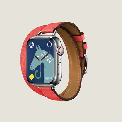 Authentic New Hermes Band Apple Watch Hermès Double Tour 41 mm Attelage Pink