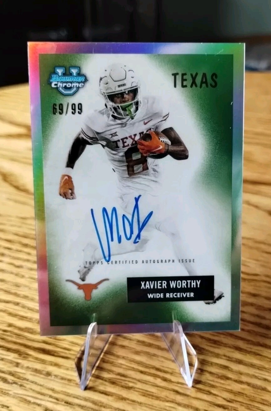 2023 Bowman University Chrome - 1955 Autographs #55B-XW Xavier Worthy Chiefs /99