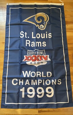St. Louis Rams 1999 Super Bowl XXXIV Champions Banner / Flag 3  x 5 