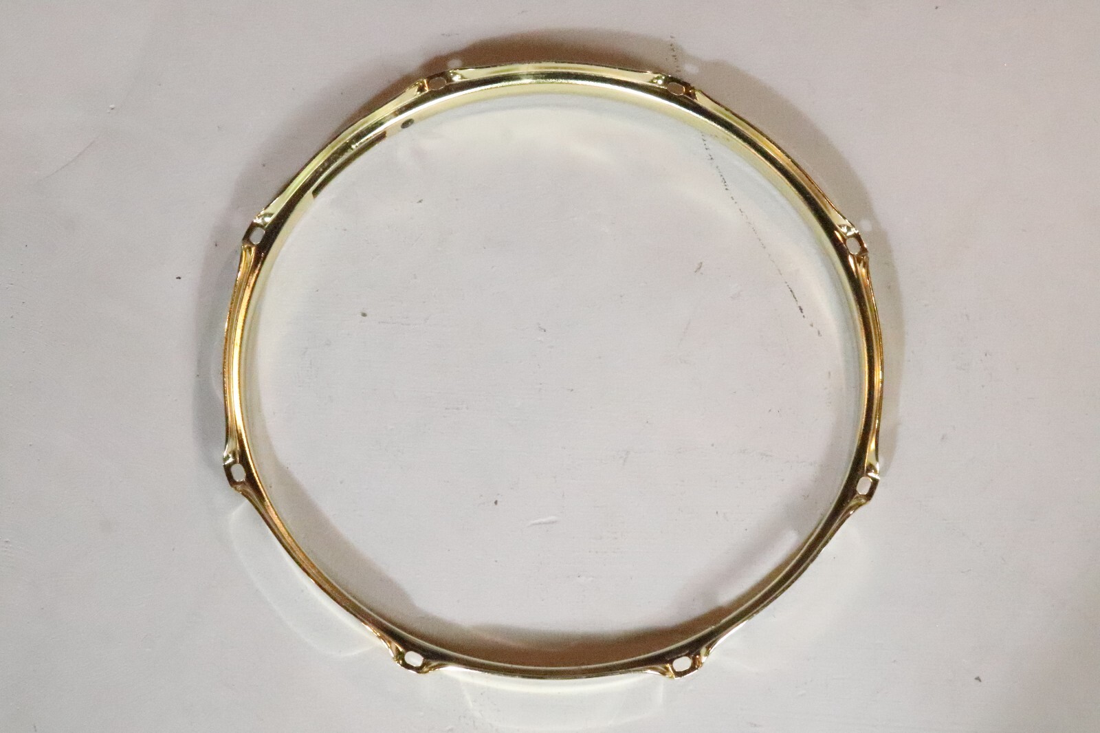 World Max 14" Brass Plated Steel Snare Side hoop 8 lug #1