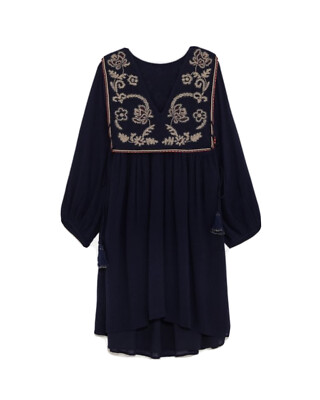 zara embroidery mini dress | eBay