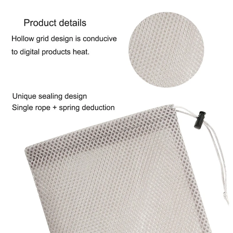 HAWEEL Nylon Mesh Drawstring Pouch Bag with Stay Cord for iPad mini 3 2 1 - Image 4 of 4