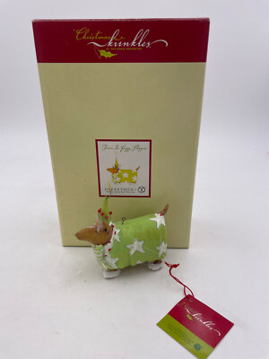 D56-Patience Brewster, Krinkles *Dog Ornament, Terrier in Fuzzy Slipper* 38271.3