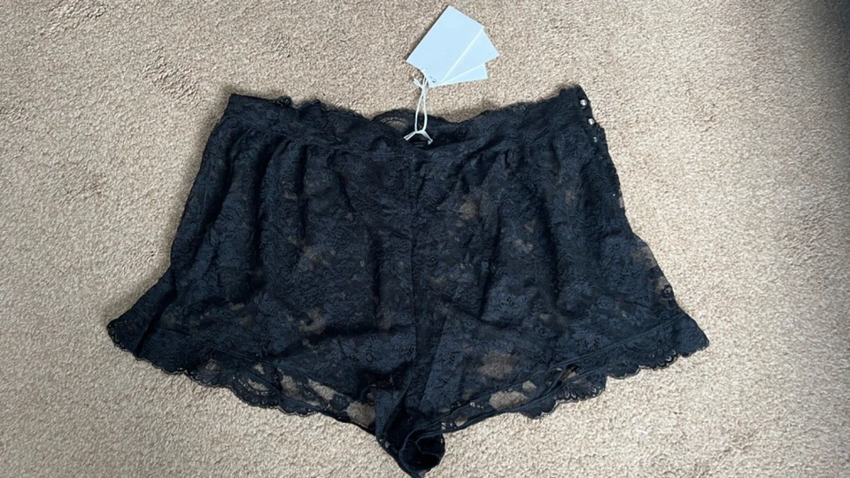 RABANNE para H&M Encaje Bragas Pantalones Cortos Talla UK 22 XXL Foto 4 de 4