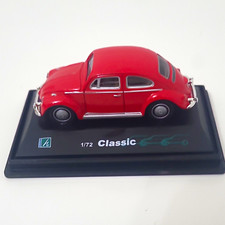 Volkswagen Beetle Classic Red Diecast Model Car 1:72 With Case Display Base