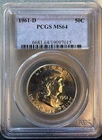 1961-D Franklin Half Dollar PCGS MS64