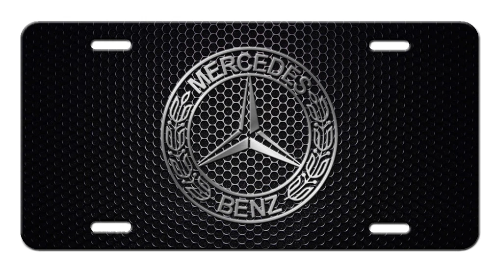 Black Mercedes-Benz Aluminum Vanity License PLEASE READ DESCRIPTION FOR DTAILS - Picture 1 of 10