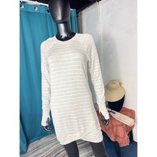 Athleta XS Striped Dress Lounge Long Sleeve Thumb Hole Lightweight Comfy