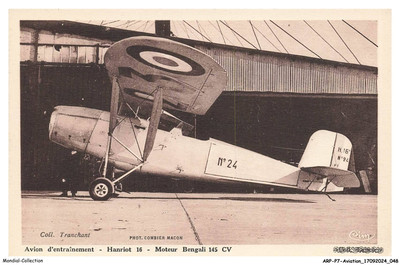 ARPP7-0450 - LUFTFAHRT - TRAININGSFLUGZEUG - HANRIOT 16 - BENGALISCHER MOTOR 145 C