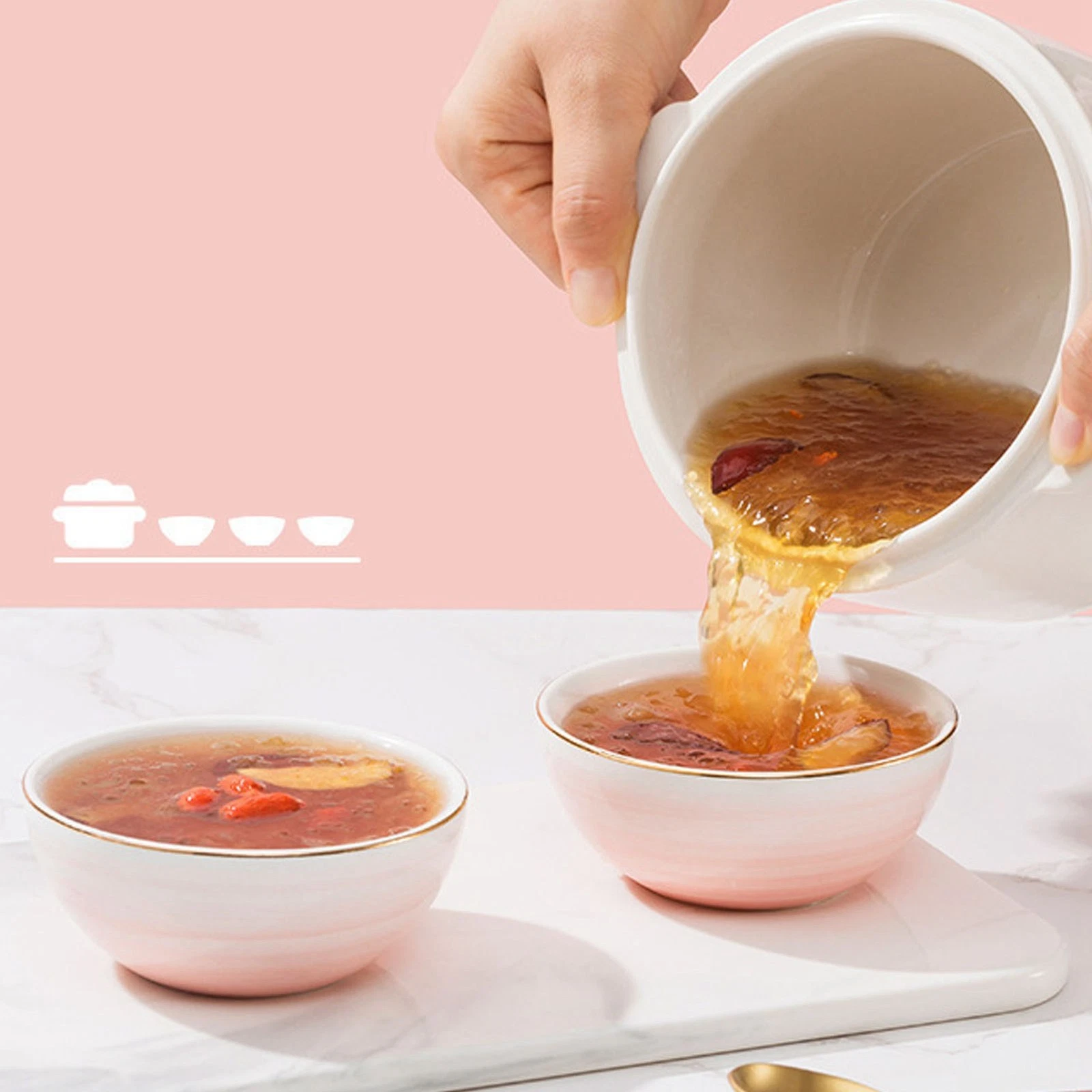 1L Electric Cooking Pot Anti Dry Burn Safe Intelligent Ceramic Cooker For Porrid