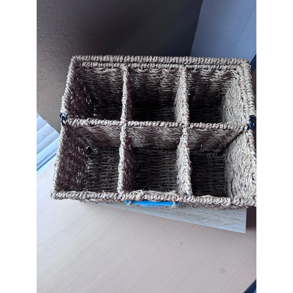 Coastal Woven Basket with Seahorse Accent - Image 2 of 4