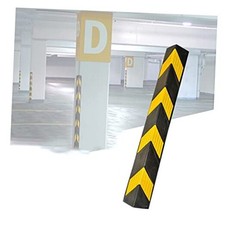 Reflective Rubber Wall Corner Guard, Rubber Wall Protector 2pcs Black yellow