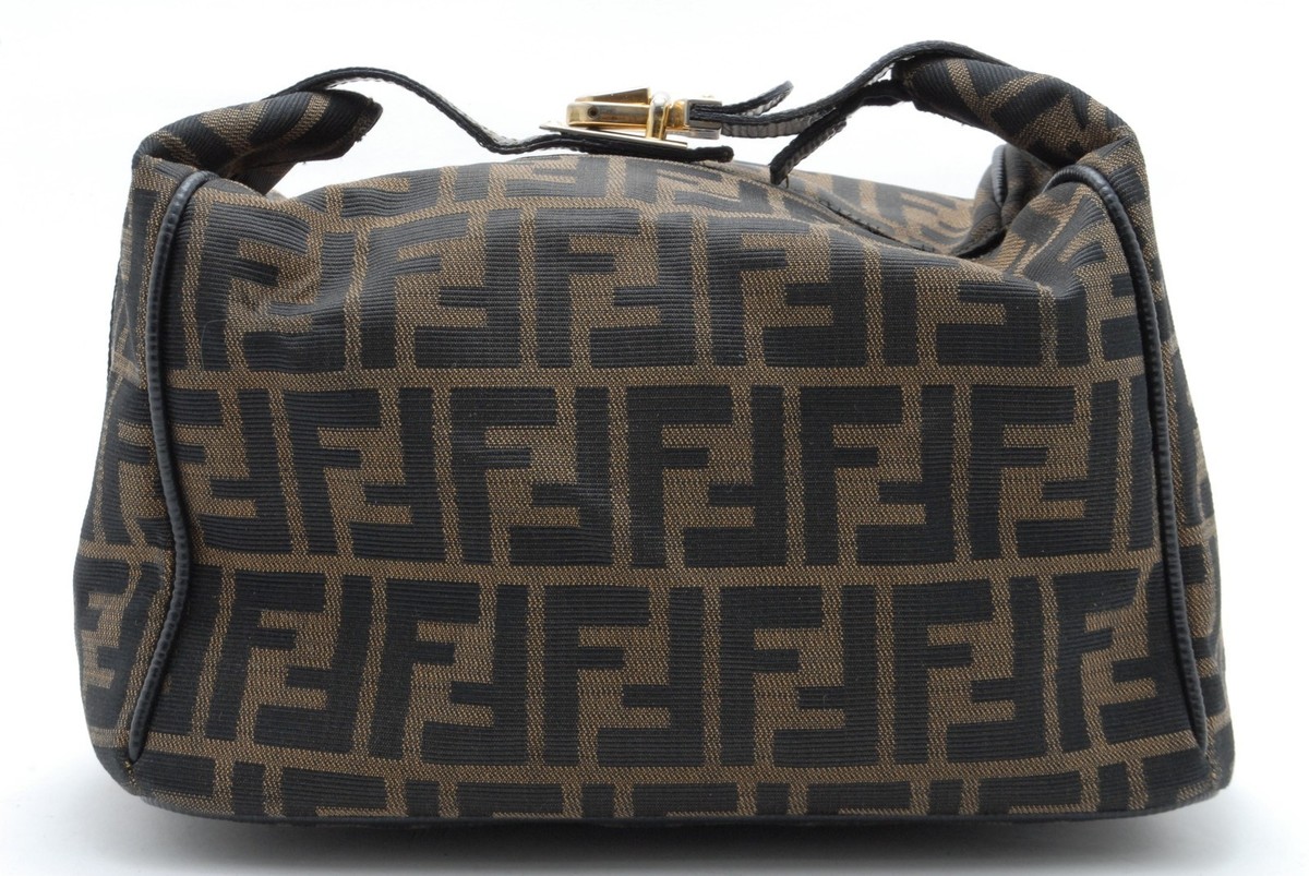 FENDI Zucca Vanity Bag Large Brown Black | eBay